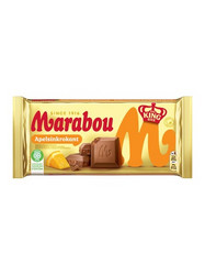 Продуктови Категории Шоколади Marabou Млечен шоколад с вкус на портокал, с пълнеж от корн флейкс (7%) и бадемов карамел (7%) 220 гр